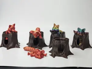 3D Printed Fox With Tree Stump