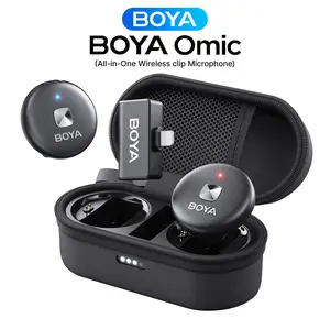 BOYA Omic Wireless Microphone for iPhone Android Smartphone Sports Camera Laptop Audio with Charging Case with Noise Cancellation