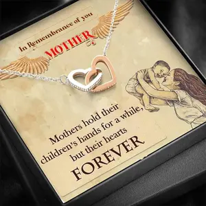 Necklace In Remembrace Of You Interlocking Hearts Necklace Present For Mama Necklace with Message Inside