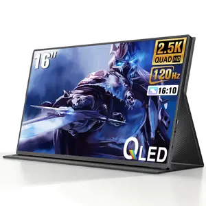 UPERFECT 16 inches   2.5K 120Hz Portable Monitor Secondary Gaming Monitor Comes with Leather Case I take my monitor to outdoor cafes Portable and Lightweight Can be connected with a single cable Connects to PS5 and Switch consoles