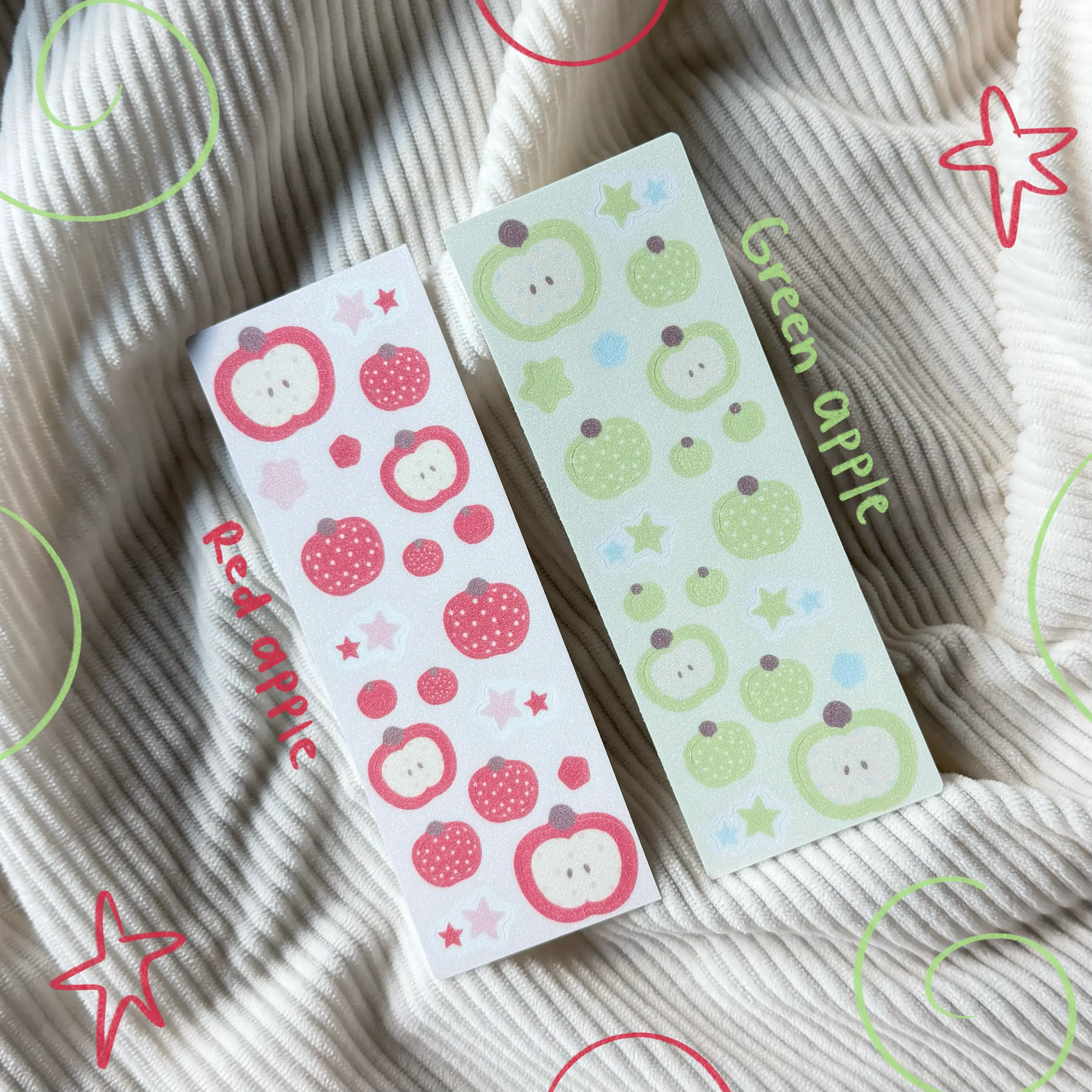 Glitter Apple Sticker Sheet Glitter Apple Sticker Sheet