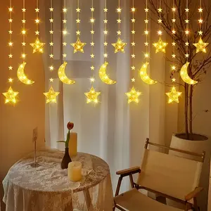 Moon Star LED String Lights, 8 Lighting Modes, 3m USB Powered Fairy Lights, Ambient Dimmable Led, Perfect for Ramadan, Eid, Wedding, Home Decor
