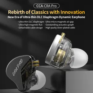 CCA CRA PRO in Ear Monitor Headphones, Ultra-Thin DLC Diaphragm Dynamic Driver Gaming Earbuds, Clear Sound & Deep Bass, IEMS for Singer Musicians Drummers DJ