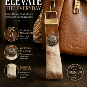 cowhide key chains