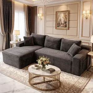 Modular Sectional Sofa Couches L-Shape Couch, 94.5“ Cloud Sectional Sofa with Deep Seat Boneless Couches for Living Room Bedroom Apartments,No Assembly Required (Gray, Left Facing Chaise)