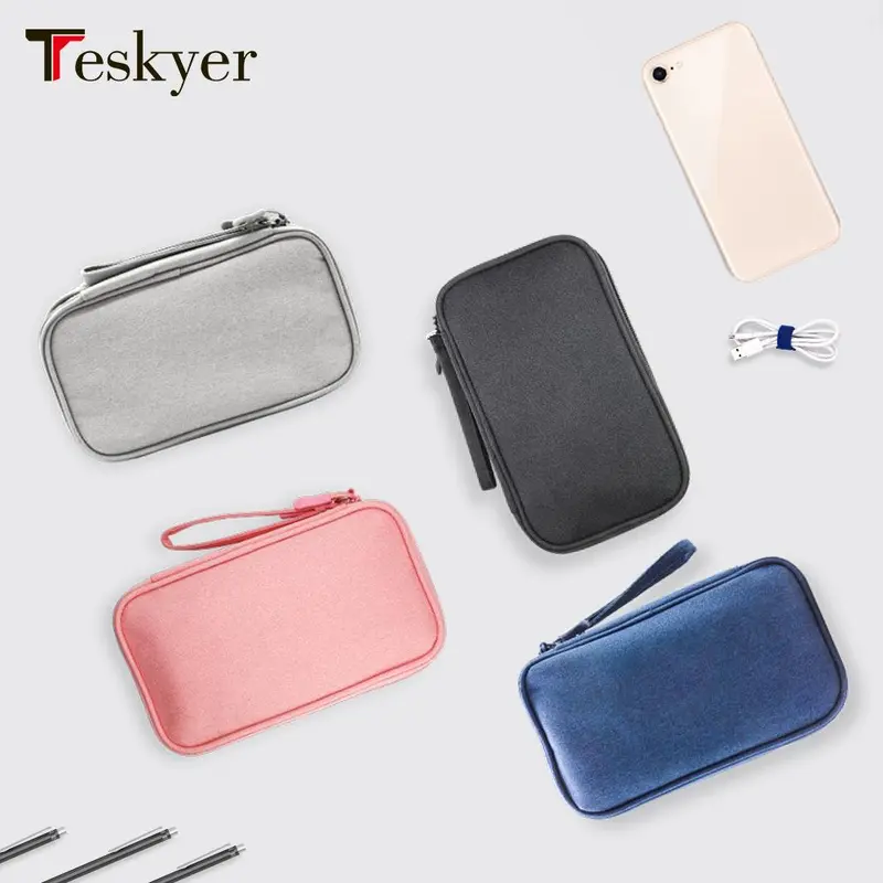 Cable Storage Bag, Portable Double Layer Makeup Storage Box, Waterproof Stationary Storage Container, Travel Organization Pouch for Outdoor Travel, Gift Choice #TOP PICKS 7