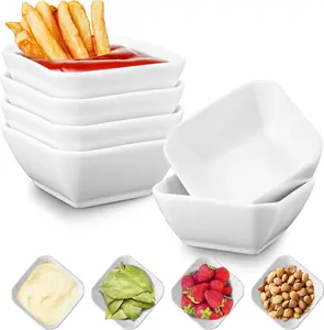 6-Pack Ceramic Soy Sauce Dishes – Perfect Mini Bowls for Dips & Condiments! Tableware Classic Ketchup Set Porcelain
