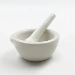 6ml Mini Porcelain Mortar & Pestle Set with Glazed Handle for Easy Grip and Unglazed Tip for Better Grinding Ideal for Kitchen Lab or Pharmacy