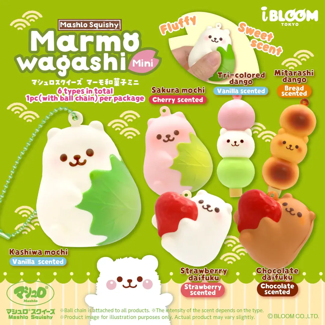iBloom Squishy Marmo Wagashi Mini Blind Box Kawaii Soft Scented Slow Rising Stress Relief