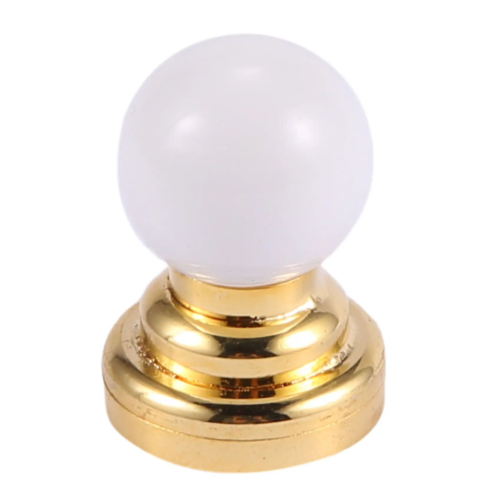 1:12 Scale Miniature Dollhouse LED Ceiling Lamp - 2x3 cm White Lithium Battery-Powered Light with Ball Shape Lampshade, On/Off Switch, Adhesive Tape for Easy Setup (Includes 1 x Table Lamp)