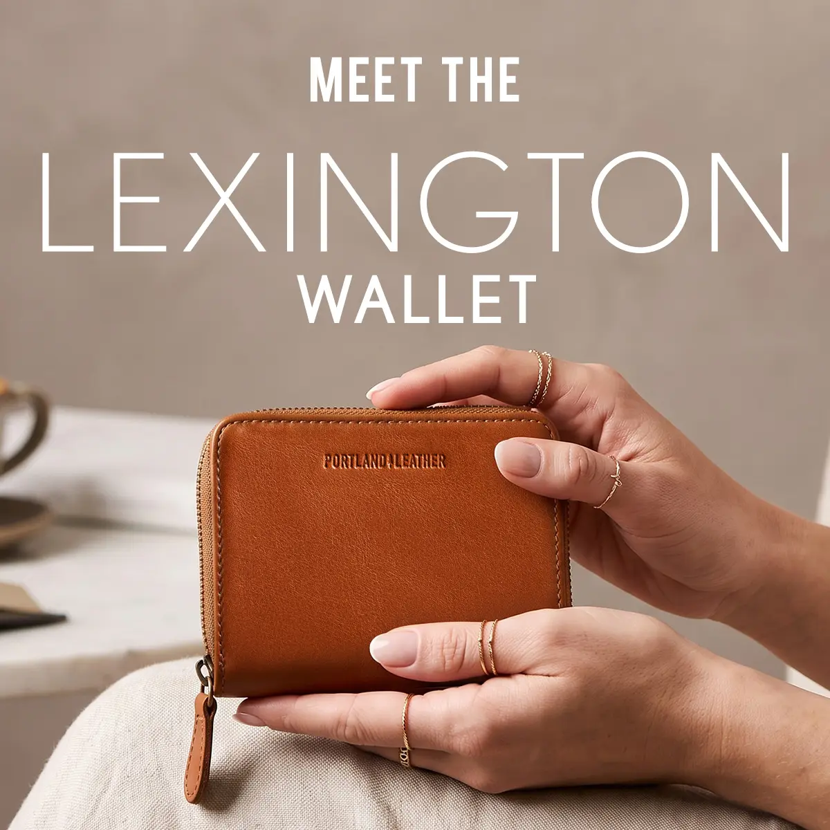 Portland Leather Lexington Wallet - Real Leather High Capacity Card & Zip Wallet