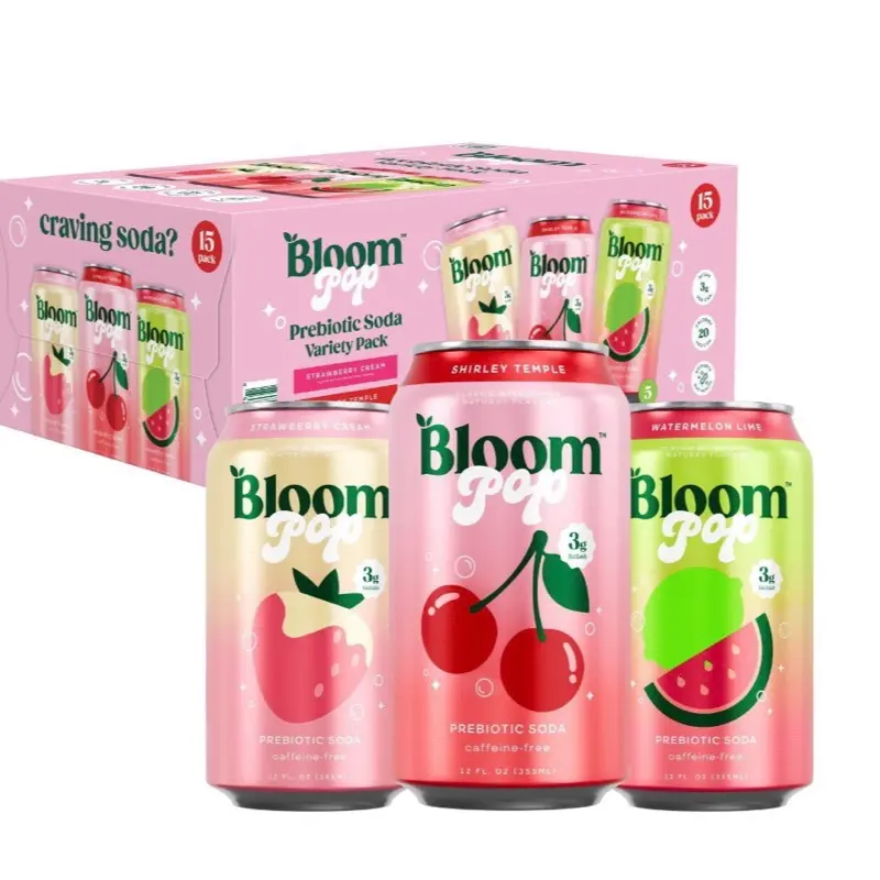 Bloom Pop Prebiotic Soda Variety Pack, 12 fl. oz., 15 pk. Bloom Pop Prebiotic Soda Variety Pack, 12 fl. oz., 15 pk.