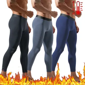 3PCS Men's Thermal Compression Tights Fleece-Lined Breathable Stretch Sports Trousers Suitable for basketball, running and winter warmth