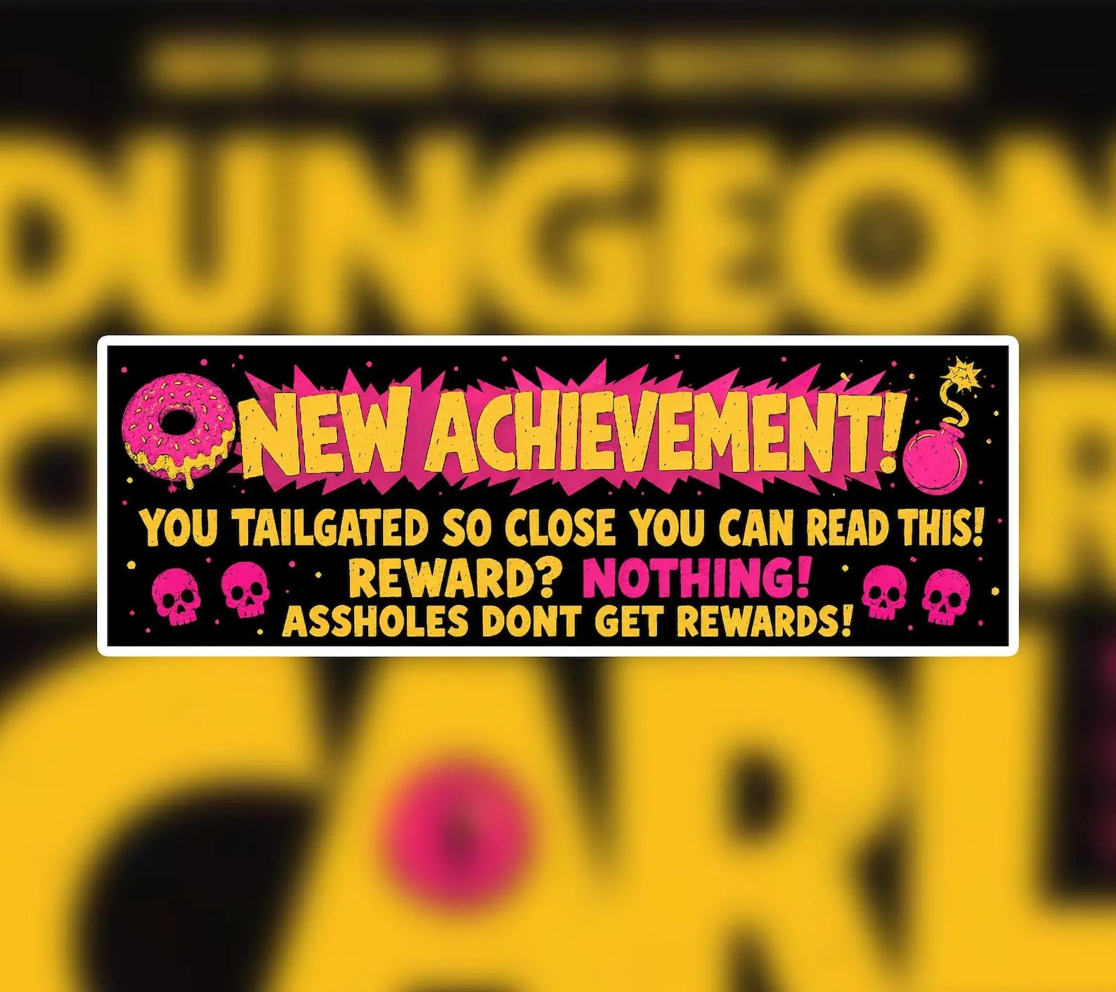 Dungeon Crawler Carl Sticker | New Achievement Bumper Sticker | Princess Donut Decal | Funny LitRPG Car Sticker