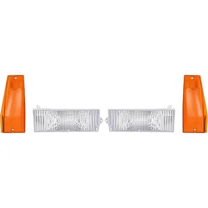 HECASA Pair Turn Signal + Side Marker Light Compatible with 1991-1996 Jeep Cherokee Comanche Replacement for CH2551113 CH2550113 CH2531101 CH2530101 Clear Lens Signal Lamp Amber Lens Marker Lamp 4 Pcs