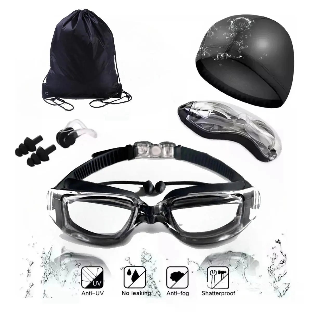 [Black Transparent] - Five-piece set