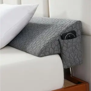 King Size Bed Wedge Pillow Headboard Mattress Gap Filler Long Triangle Bolster Pillow Close 0-7" Gap Between Headboard and Mattress 76"x10"x6"
