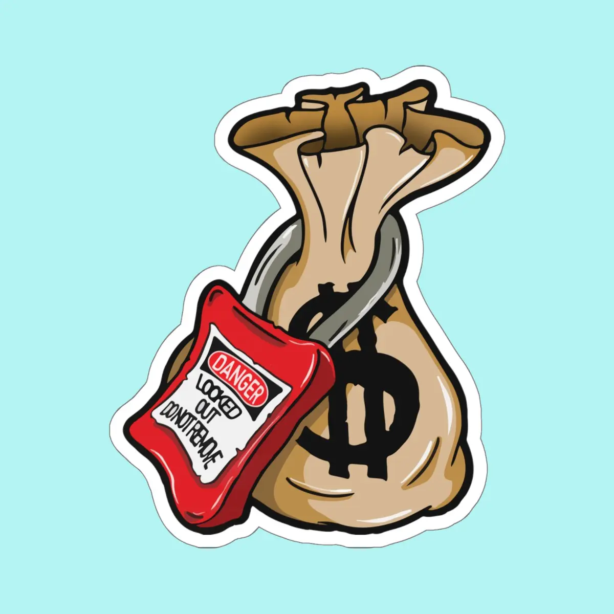 Money Lock Out Sticker, hard hat stickers, Lineman sticker, blue collar Sticker Money Lock Out Sticker, hard hat stickers, Lineman sticker, blue collar Sticker