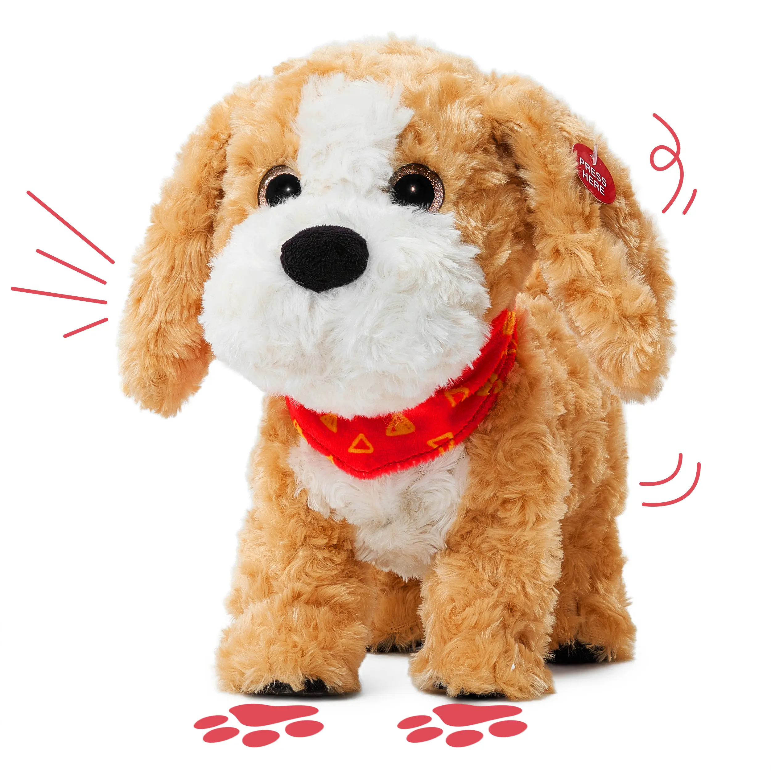 JoyCat Voice-Activated Talking Puppy - Smart Cavalier King Charles Spaniel Plush Stuffed Animal Toy, Electric Interactive with Walking, Tail Wagging, Barking, Learning Aid Functions, Kids' Birthday Gift, Sensory plush, summerwins