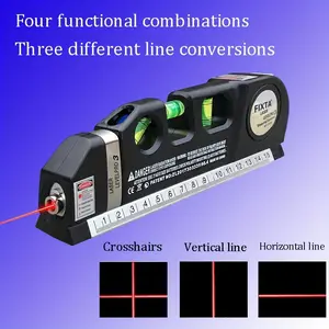Precision Laser Level Kit with Dual Tape Measures, Polystyrene Material, Battery Powered (Button Battery, Non-rechargeable, ≤1mW), Bubble Vials Included, for Accurate Job Site Markings