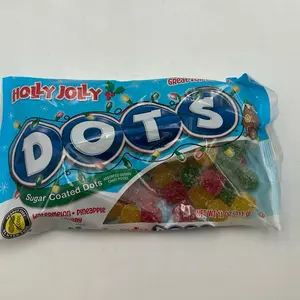Holy Jolly DOTS Sugar Coated Gumdrops 11oz Holiday Bag – Assorted Chewy Candy Snack Sweet Jelly