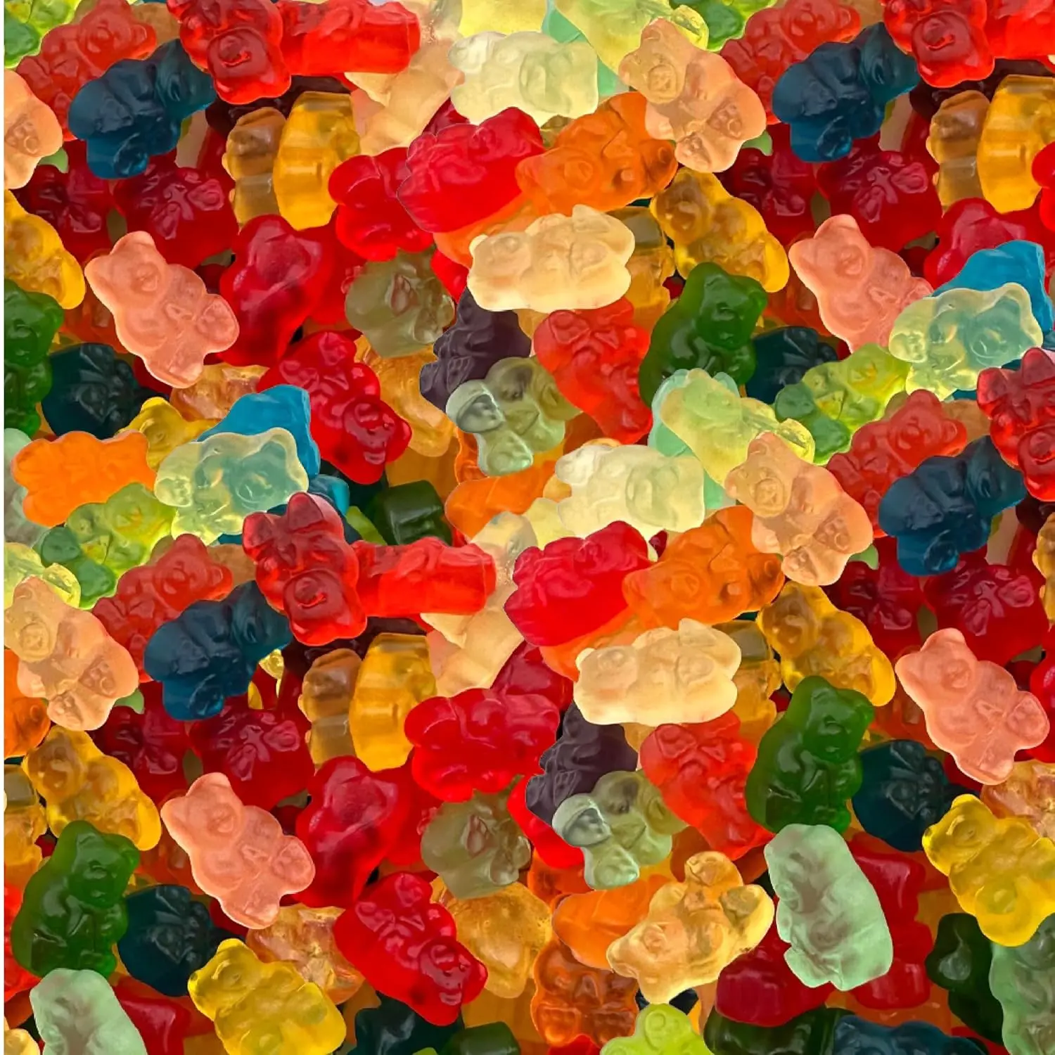 Assorted Fruit Flavors Gummy Bears Sweet Snack, Chewy Candy, 1 Lb Bag - Tropical Fruit & Berry Flavors, Goodie Bag Candy
