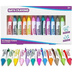 Sweet Scents Smooth ™   Bath Crayons Bath Toy, 12 Pack |   Nontoxic, Washable Bath Crayons for Toddlers & Kids |   Unique Formula Draws Smoothly & Vividly on Wet & Dry Tub Walls |   Scented Crayons