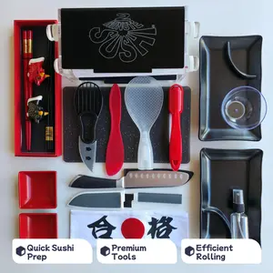 2 Minute Sushi Kit – Quick Sushi Rolling Machine + 18‑Piece Premium Tools Set