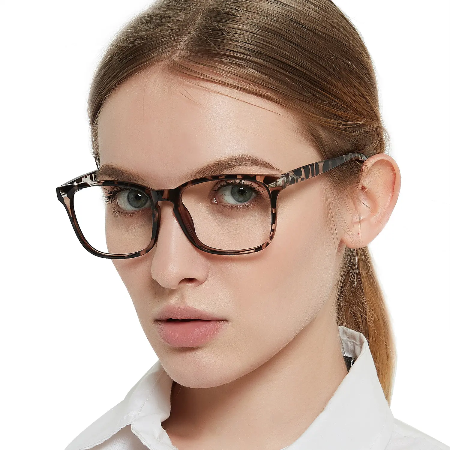 MARE AZZURO Women's +1.0 Blue Light Blocking Reading Glasses, Anti-Fatigue Computer Eyewear with UV400 Protection and Tinted Lenses, Lightweight Square Frame, Anti Fatigue Eyewear
