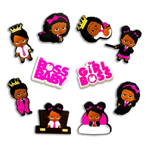 Boss Baby Girl Shoe Charms 10PCS PVC Clog Pins Accessories Party Favors Birthday Gifts Holidays Decoration for Boys Women Girls
