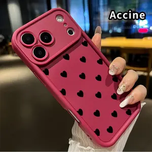 Popular Love Heart Pattern Case for iPhone 17 16 15 14 Pro Max 13 12 11 XR XS Air Plus And SamSung 26 25 24 23 22 ULTRAShockproof Non Slip Military-Grade Protection Silicone Cover
