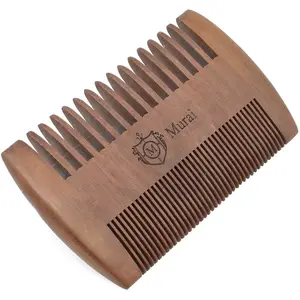 Fine and Wide Tooth Wooden Beard Comb