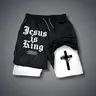 [Viral] Christian Clothing Double-Layer Sports Shorts Graphic Shorts Black Shorts Camo Shorts Streetwear Shorts Men Outfits Men Short Shorts Vacation Outfits Shorts