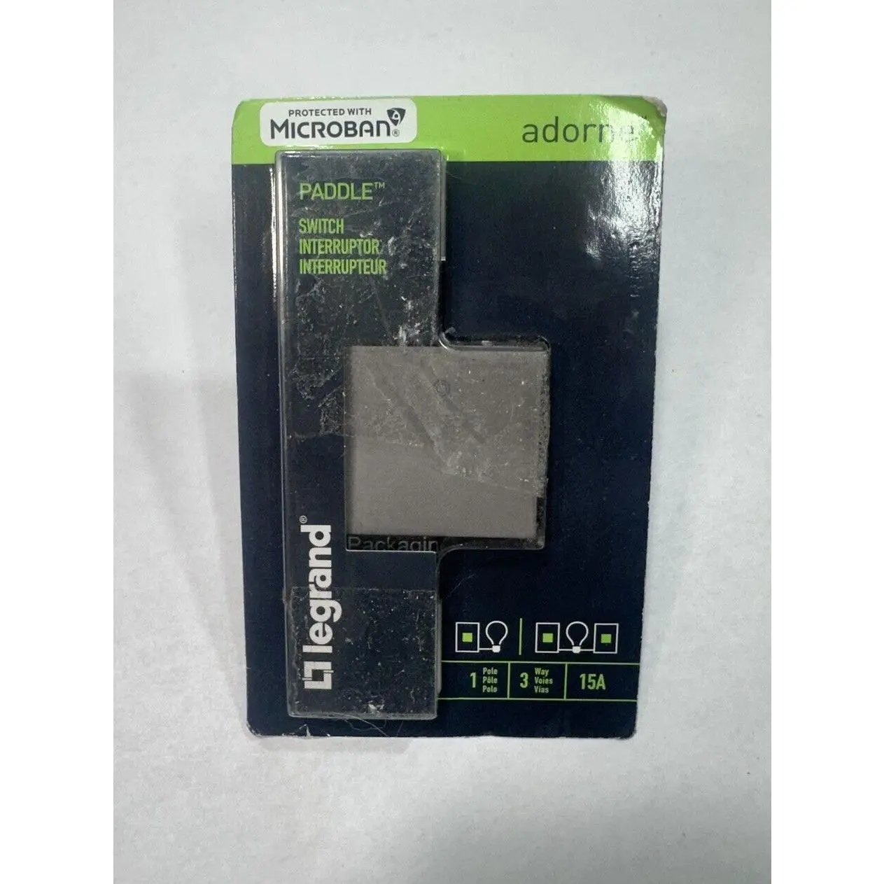 Legrand adorne 15A Paddle Switch - Magnesium (ASPD1532M4)