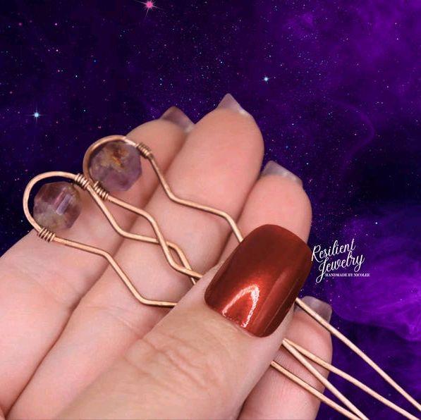 Super 7 Hammered Copper 3 Inch Hair Pins 2 Pack