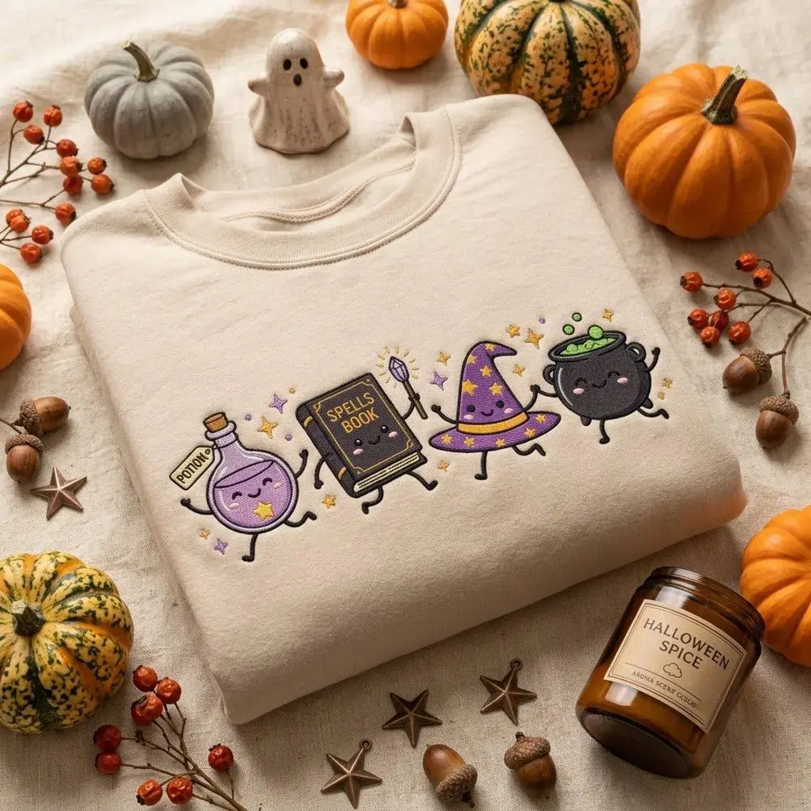 Funny Potion Spell Book Witchy Shirt - Embroidered Halloween Shirt - Funny Witch Halloween Shirt,  Unisex Shirt, Best Gift for Her