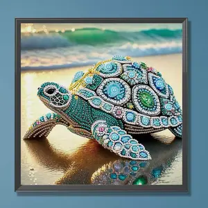 Turtle Pattern DIY Diamond Art Painting Kit without Frame, DIY 5D Diamond Arts Painting Kit, Diamond Painting Kits, Wall Art Decor for Home Living Room Bedroom