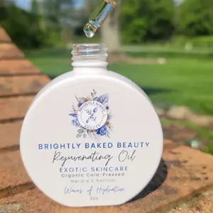 Rejuvenating Oil - Organic Cold-Pressed Exotic Oils-Nature's Retinol with Bakuchiol. Non-comedogenic-waves of hydration safe all over. Skincare- Anti Aging