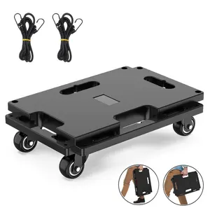 Furniture Mover Dolly 4 Wheels Heavy Duty Small Furniture Moving Dollies Rollers with 4 Wheels 440 Lbs Capacity Rolling Platform Interlocking Design Flat Dolly with Wheels, Black Summervibes