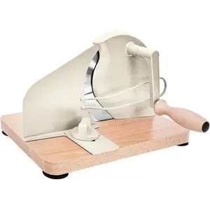 Stainless Steel Bread Slicer - Adjustable Manual Sourdough Bread  with Hand Crank &  Thickness Control - Classic Homemade Bread Slicer for Kitchen & Bakery (Cream)