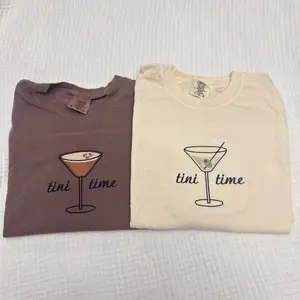 Martini embroidered comfort colors tee/ summer embroidered comfort colors Tshirt