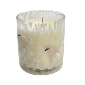 Pink Flamingo Confetti Candle