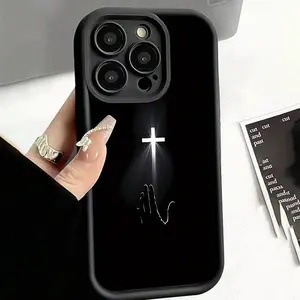 Cross Pattern Phone Case, Shockproof Phone Protective Cover, Phone Accessory Compatible with iPhone, Casing