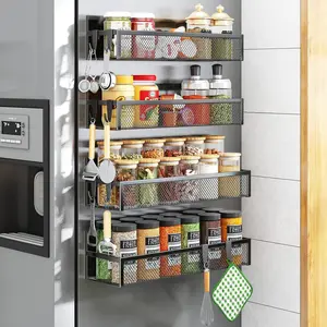 Rack for Refrigerator, 4 Pack  Shelf, Fridge  Organizer with Moveable 8 Hooks,  Fridge Shelf for Kitchen Organization and Storage (4 Pack)