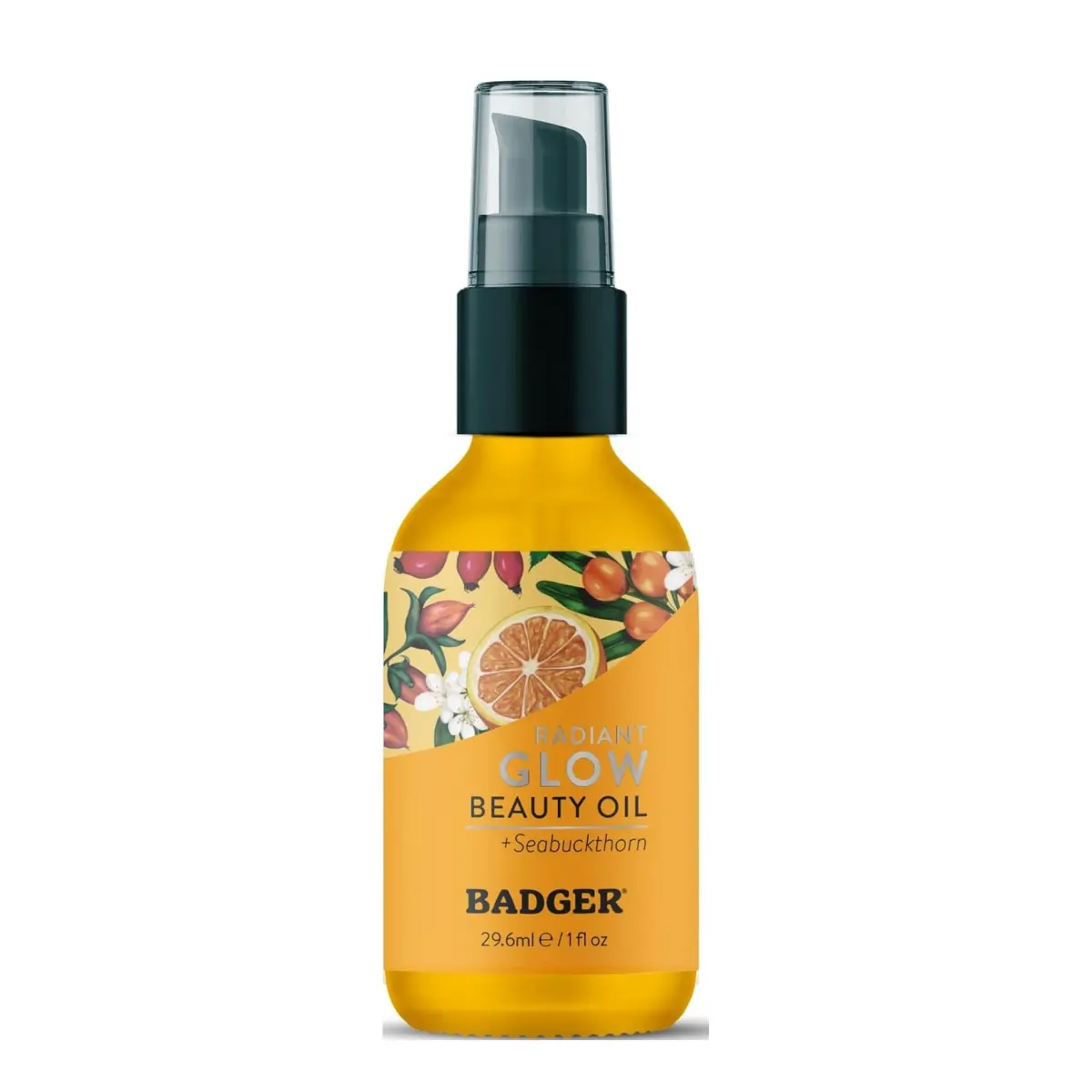 Badger Organic Seabuckthorn Face Oil - Antioxidant-Rich, Vegan, Nourishing Facial Moisturizer, 1 fl oz Body & Massage Oil for Beauty & Personal Care