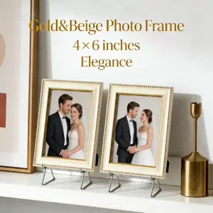 Gift - Golden & Beige Dual-color High-end Picture Frame - Photo Display Box - Plastic Frame with Light Weight - For Family and Friends