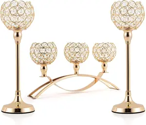 VINCIDERN Gold Candle Holders Wedding Table Centerpieces Tealight Candlestick for Home Decor Wedding Anniversary  Christmas Halloween Decorations