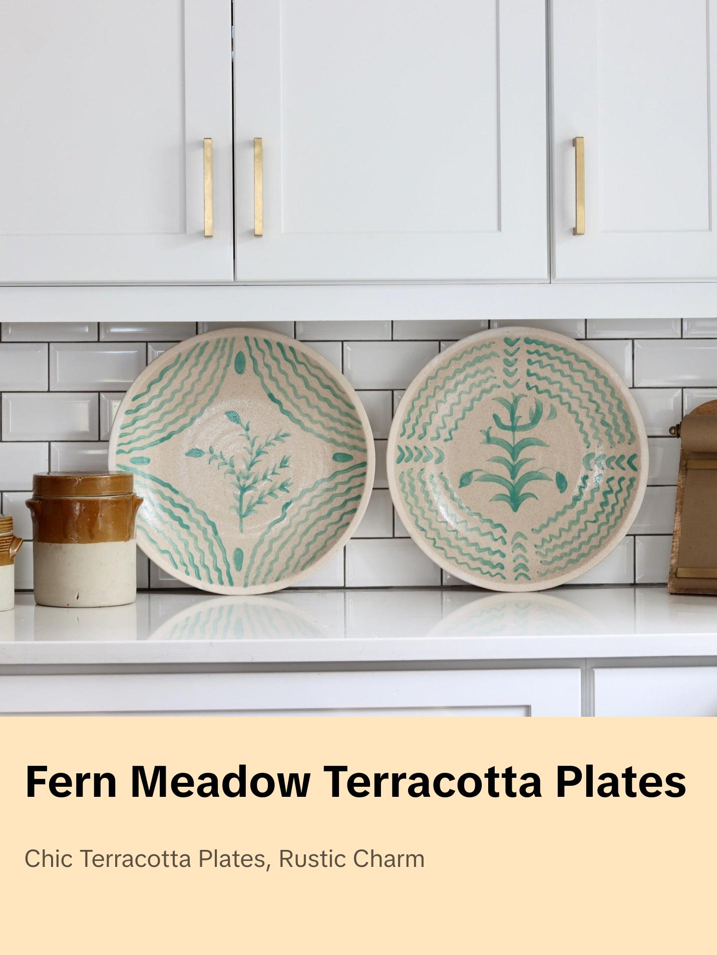 Fern Meadow Hand Painted Terracotta Plates