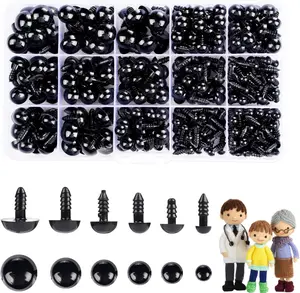 Cumkluu 700 count Black Plastic Crochet Safety Eyes with Washers for 6-14mm Stuffed  and Amigurumi DIY Halloween Decorations