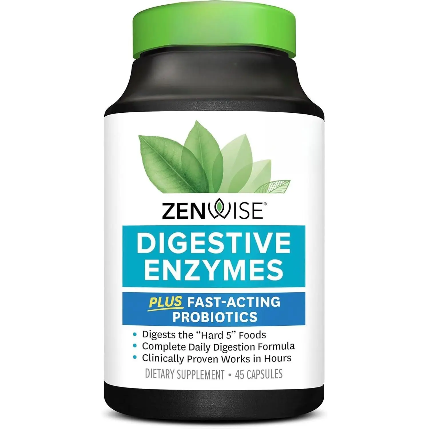 Zenwise Health Digestive Enzymes and Bromelain for Gut Health - Probiotic Multi Enzymes with Prebiotics and Probiotics for Women and Men for Digestive Health and Bloating Relief for Digestion -45 CT